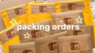 Miniature : Packing orders ASMR 🧡 no talking, music piano, paper sounds | small business