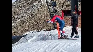 Miniature : Cyprien Sarrazin a repris l’entraînement en vitesse à Val d’Isère