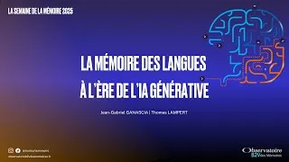 Miniature : La mémoire des langues à l’ère de l’IA générative // Semaine de la Mémoire 2025