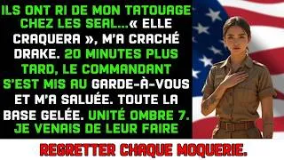 Miniature : Ils se sont moqués de son tatouage chez les SEAL → puis ont gelé quand le commandant l’a saluée