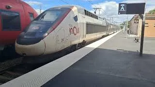 Miniature : L'arrivée du TGV InOui en provenance de Lyon Part Dieu en gare de Narbonne 