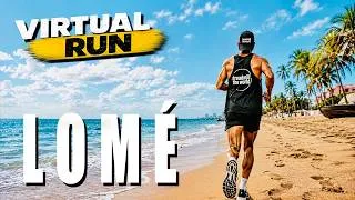 Miniature : LOMÉ BEACH RUN - TOGO - Virtual Treadmill Run | 60 min | Scenic City Run #treadmill #virtualrun