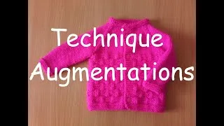 Miniature : Tricot : Technique augmentations / mailles endroits / mailles envers