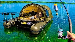 Miniature : 5 jours pour pêcher et vivre sur ce bateau isolé du monde… ( Lac de la forêt d'Orient )