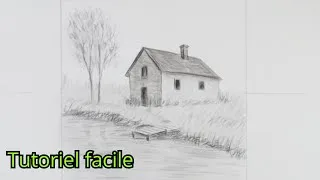 Miniature : Dessiner une maison réaliste en perspective à 2 points de fuite | Tutoriel simple au crayon