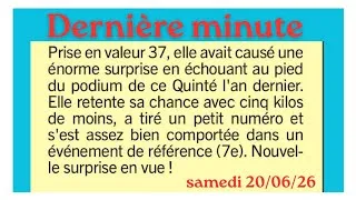 Miniature : SAMEDI 20 JUIN 26 LA DERNIÈRE MINUTE PYRAMIDE DES CHANCES PRIX RACE AND CARE TURFOMANIA 