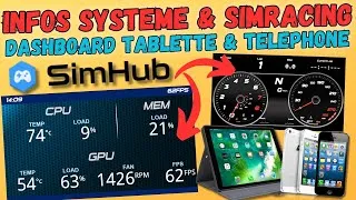 Miniature : Informations Systeme sur tablette ou téléphone (Dashboard infos systeme et simracing avec Simhub)