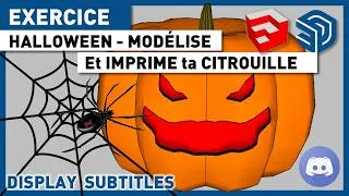 Miniature : HALLOWEEN - IMPRIME ta CITROUILLE en 3D - Exercice - tuto gratuit sketchup
