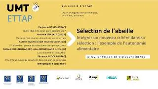 Miniature : Jeudi d'ETTAP Sélection de l'abeille - Autonomie alimentaire