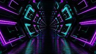 Miniature : 🔷 Écran de Veille 4K – Couloir Hexa Néon Infini – Visuel Cyberpunk VJ (Sans Son)