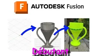 Miniature : Faire une coupe, trophée, sur fusion 360, simplement en 10mn, pour grand débutant, facile, pas à pas