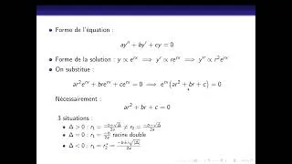 Miniature : Équation différentielle - 2me ordre à coef constant homogène - principe