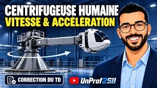 Miniature : Centrifugeuse humaine : vitesse et accélération | TD corrigé de cinématique CPGE