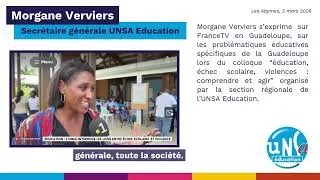 Miniature : Morgane Verviers, secrétaire générale UNSA Education invitée de FranceTV en Guadeloupe