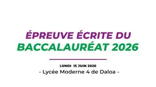 Miniature : BACCALAUREAT 2026 EPREUVES ECRITES
