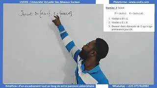 Miniature : UJLOG - COURS DE MISE A NIVEAU : MATHÉMATIQUES : Exercice 2, 3 & 4