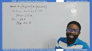 Miniature : UJLOG - COURS DE MISE A NIVEAU : MATHÉMATIQUES : Exercice 1 Partie 1