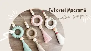 Miniature : Tutoriel facile macramé - Décoration pompon et perles