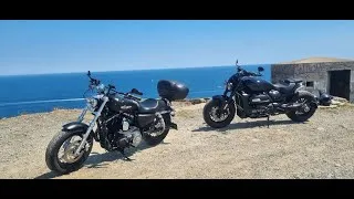 Miniature : Une Harley et une Triumph dans les Pyrénées Orientales