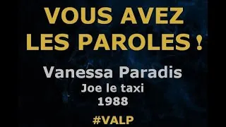 Miniature : Vanessa Paradis  - Joe le taxi  - Paroles lyrics -  VALP!