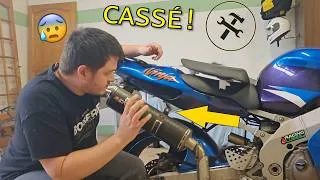 Miniature : Le support d'échappement de ma ZX-9R s'est cassé !! 😫