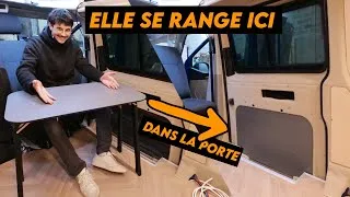 Miniature : Une TABLE ENCASTRÉE dans la porte coulissante - GAIN DE PLACE en van aménagé 🔥