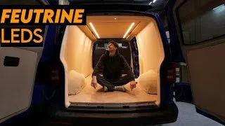 Miniature : Coller de la feutrine moquette dans un van aménagé et ajout de bandes LEDs