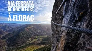 Miniature : Via Ferrata de Rochefort à Florac avec la sortie extrêmement difficile de la casquette.