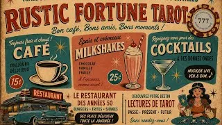 Miniature : Des publicités américaines 50's à 70's qui se mêlent au tarot. RUSTIC FORTUNE TAROT by Roxana Paul