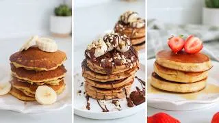 Miniature : 4 RECETTES DE PANCAKES SANS GLUTEN | recette à ig bas, sans farine, chocolat noisettes...