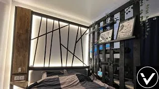 Miniature : DIY - FABRIQUER SA TÊTE DE LIT EN TASSEAU DE BOIS AVEC DES LED À -100€  !!🔥