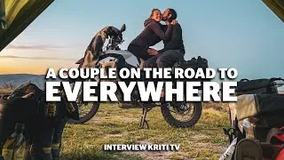 Miniature : Nomad Couple Traveling on a Motorbike around the World - Interview Kriti TV 🇬🇷