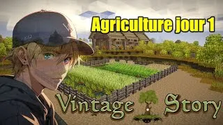 Miniature : Créer une ferme efficace en SURVIE jour 1 - Astuce agriculture Vintage Story & sandbox survival