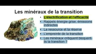 Miniature : Les minéraux, limites de la transition écologique? Une "master class" d'Antoine Bonduelle