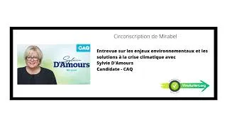 Miniature : Mirabel - Entrevue avec Sylvie D'Amours, candidate de la CAQ