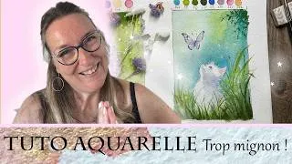 Miniature : Apprendre l'aquarelle : Un Petit Chat Trop  Mignon avec Virginie Lucas Vinnylu Création
