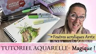 Miniature : Peindre la magie des sous-bous - Aquarelle et touches de feutres acrylique avec Vinnylu Création