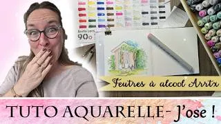 Miniature : Comment combiner aquarelle et feutres à alcool (facile !) avec Vinnylu Création