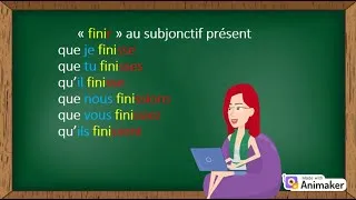 Miniature : 20 : les verbes du 2e  groupe au subjonctif présent. conjugaison comme jamais, leçon et exercice,