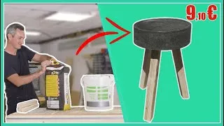 Miniature : Un tabouret en béton DIY : ultra facile et costaud 😍
