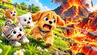 Miniature : Happy Dog and Cats Playing on the Grass! 🌿🔥 | A Dangerous Lava Adventure