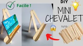 Miniature : DIY: FABRIQUER SON MINI CHEVALET EN BOIS+TUTO PEINTURE MINI TOILE [FACILE] #craft #art #bricolage