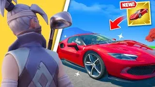 Miniature : C'est VRAIMENT un TRUC de FOU 😱😨🤯!! ( faire top 1 seulement avec les voitures sur fortnite )