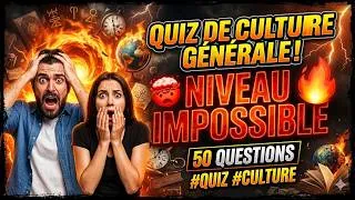 Miniature : QUIZ de CULTURE GÉNÉRALE 🧠 50 QUESTIONS de niveau IMPOSSIBLE #quiz #culture #cultureg