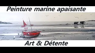 Miniature : Entre calme et contraste – Peinture marine