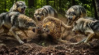 Miniature : Injured Tiger vs Wolf Pack 🐺 | The Most Intense Jungle Survival Battle