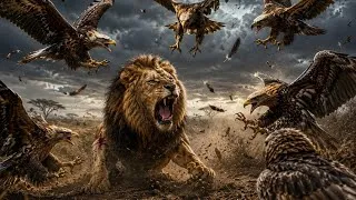 Miniature : Lion vs Deadly Eagles to Save His Best Friend | Emotional Wildlife Story