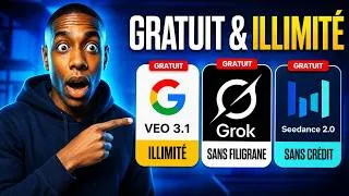 Miniature : Générer des Vidéos IA GRATUITEMENT et en ILLIMITÉ !  AVEC VEO 3 , kling 3.0 , seedance 2.0