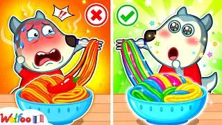 Miniature : Le Défi Des Nouilles Colorées ! 🍜✨ Wolfoo Goûte Toutes Les Couleurs 🎉 Collection D’épisodes