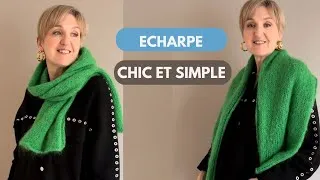 Miniature : Apprendre à tricoter une écharpe simple et chic, tuto facile débutant 